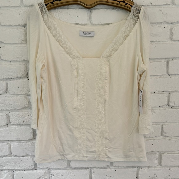 Tops - Bailey 44 Top - Crème Color & Sequins/Lace Design - Size XL